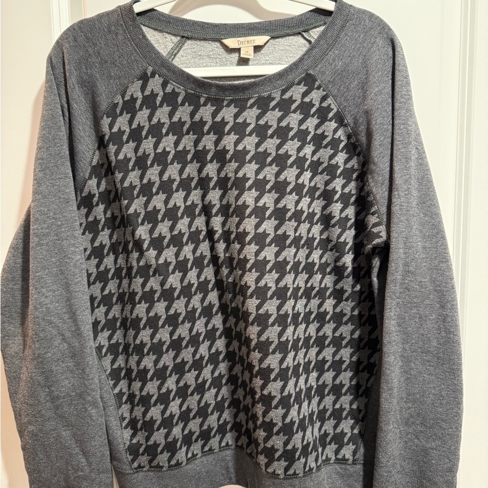 Decree womens Black and Gray Houndstooth Sweater Pullover Size XL - Picture 3 of 8